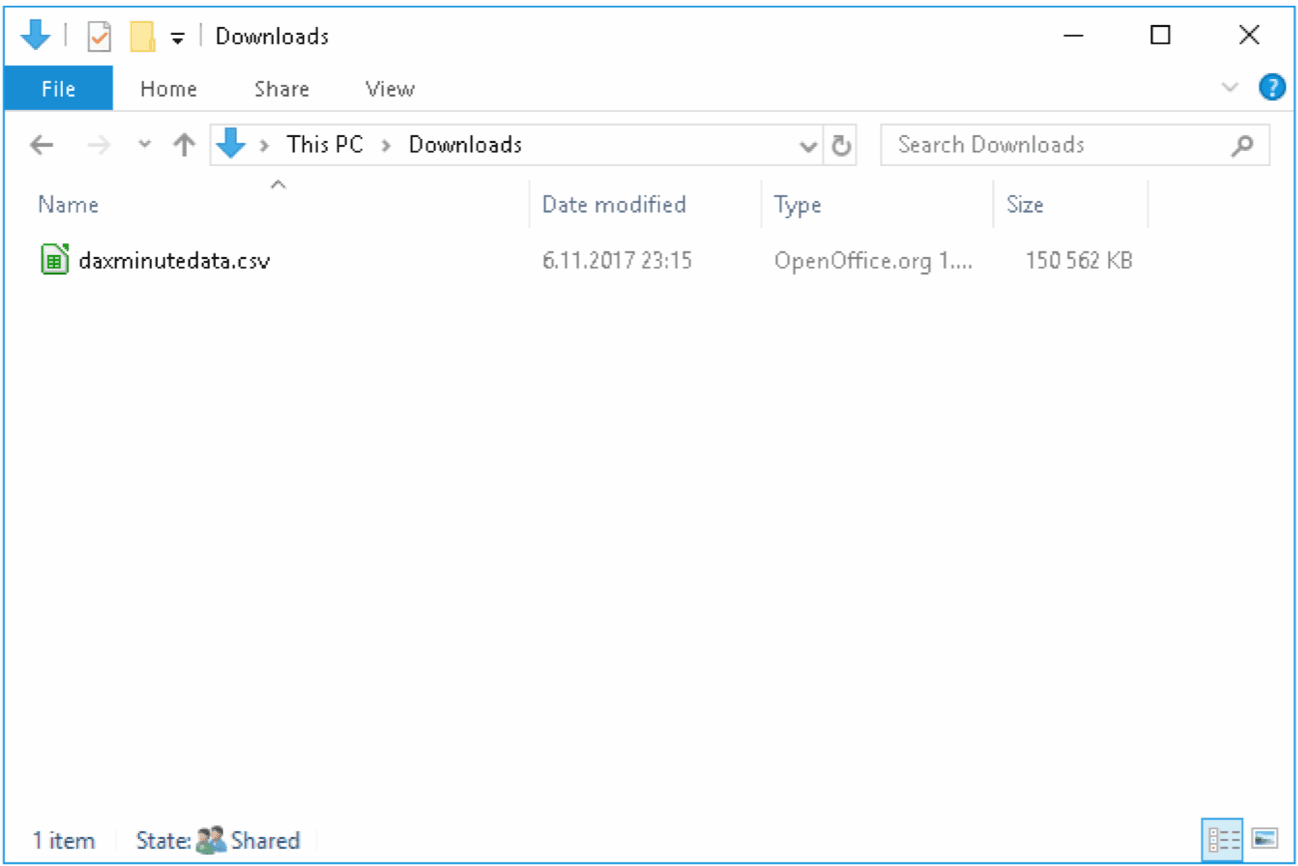 Step 1: rename the historical data file