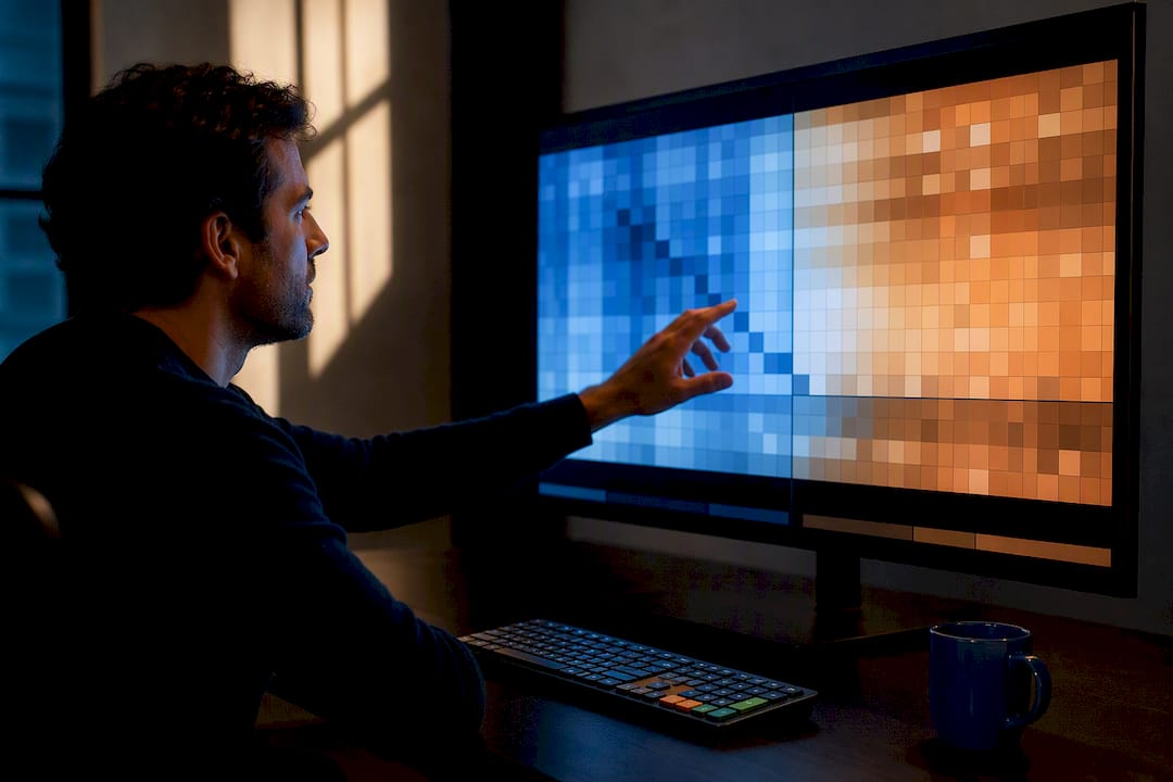 Quant researcher studying intraday correlation heatmap