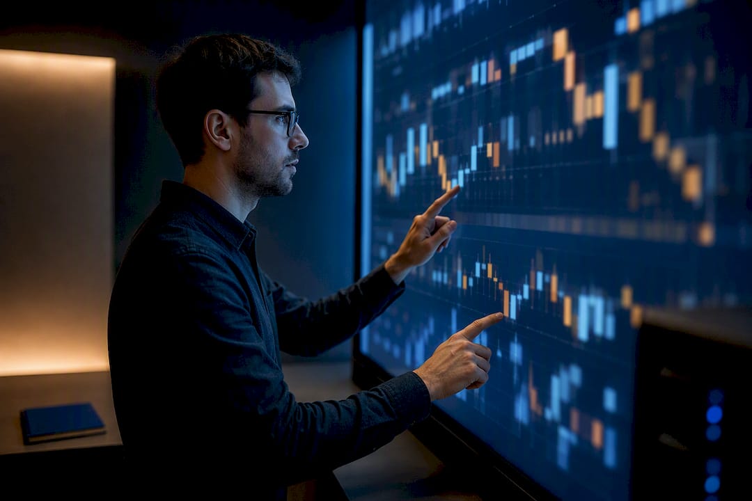 Analyst reviewing historical market data gaps